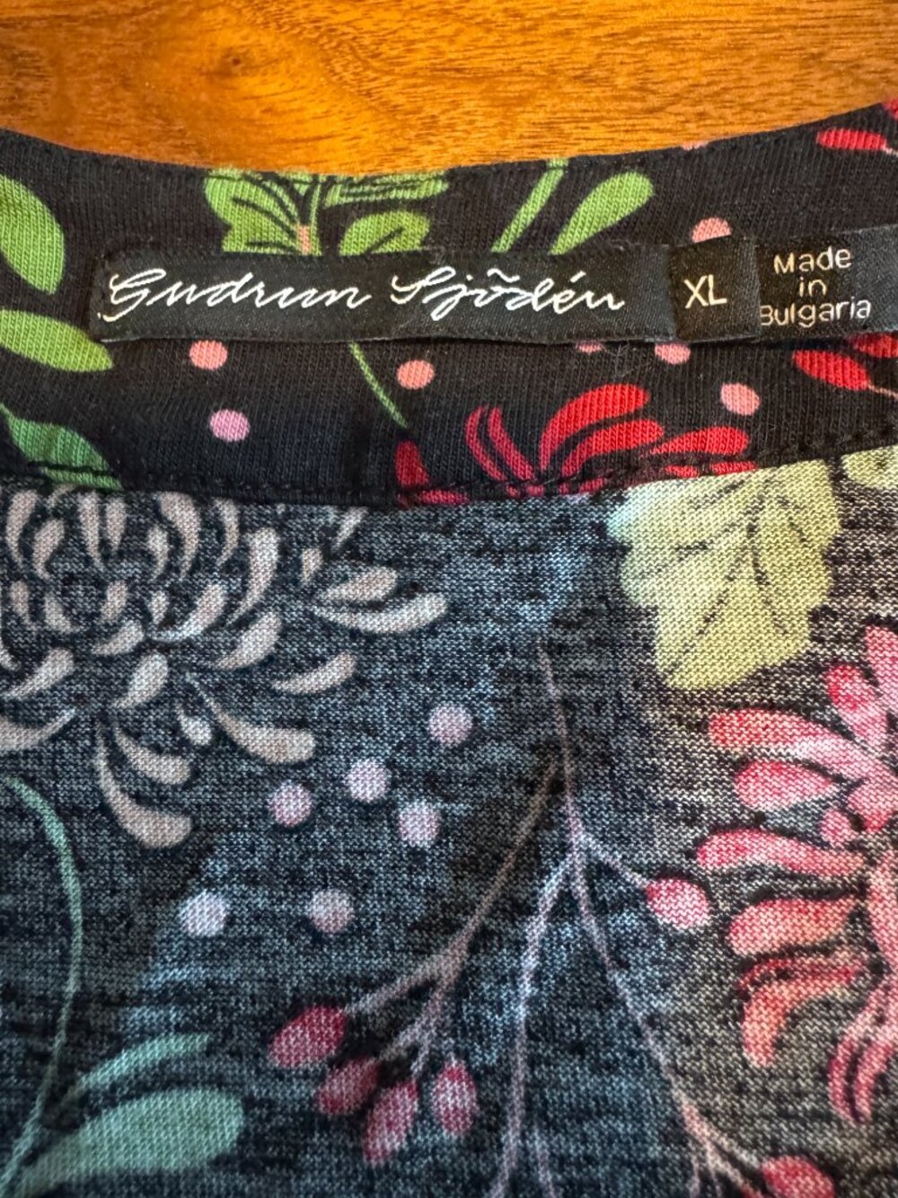 Gudrun Sjoden Cotton Modal Jersey Knit Wrap Dress Floral Drapey EUC Sz XL - Picture 6 of 11